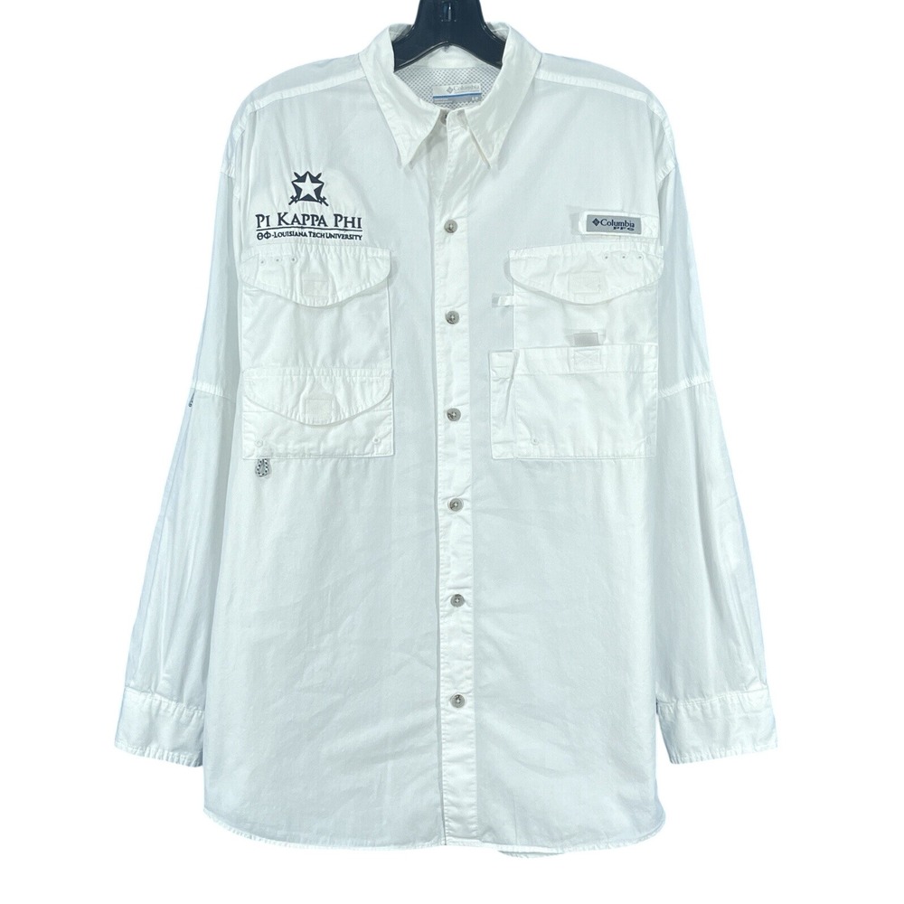 COLUMBIA White TWILL Pi Kappa Phi LOUISIANA LA TECH UNIVERSITY Button-Up SHIRT S